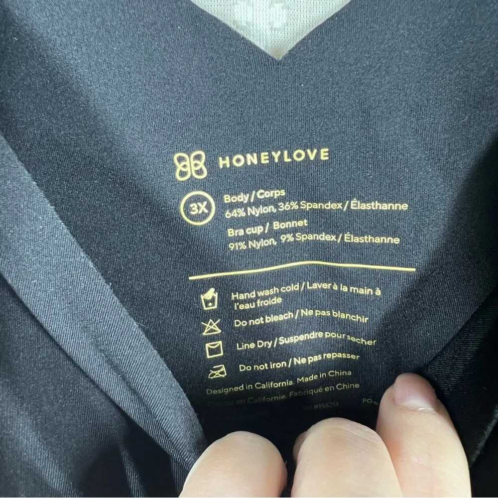 Honeylove Black Seamless Wireless V‎ Neck Pull On Bra